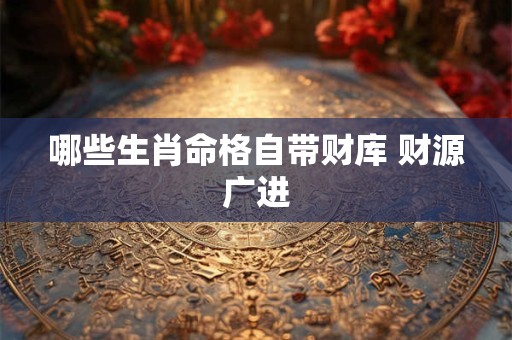 哪些生肖命格自带财库 财源广进