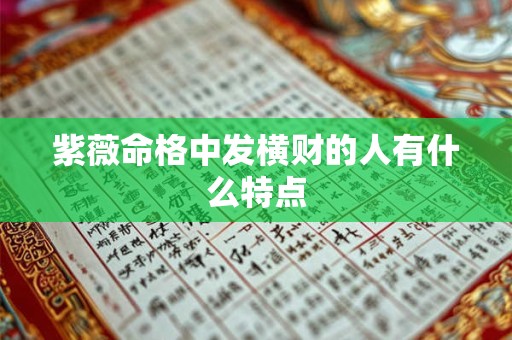 紫薇命格中发横财的人有什么特点