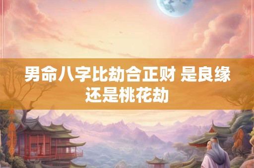 男命八字比劫合正财 是良缘还是桃花劫