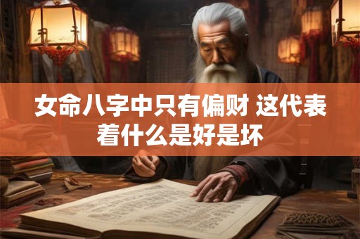 女命八字中只有偏财 这代表着什么是好是坏