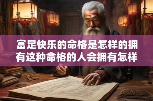 富足快乐的命格是怎样的拥有这种命格的人会拥有怎样的人生