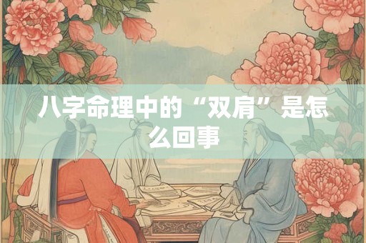 八字命理中的“双肩”是怎么回事