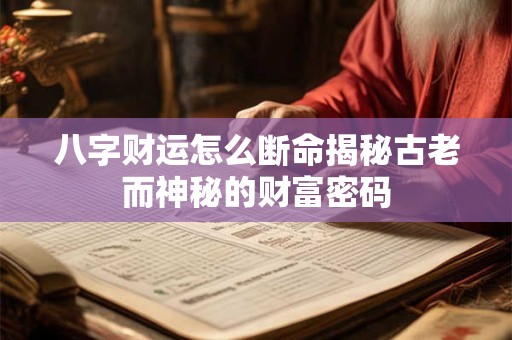 八字财运怎么断命揭秘古老而神秘的财富密码