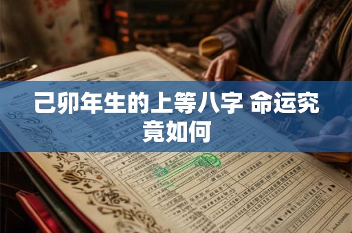 己卯年生的上等八字 命运究竟如何