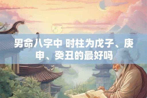 男命八字中 时柱为戊子、庚申、癸丑的最好吗