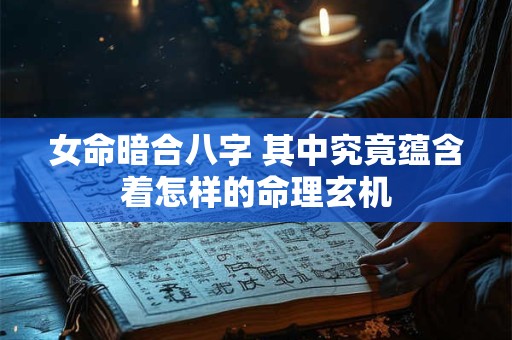 女命暗合八字 其中究竟蕴含着怎样的命理玄机