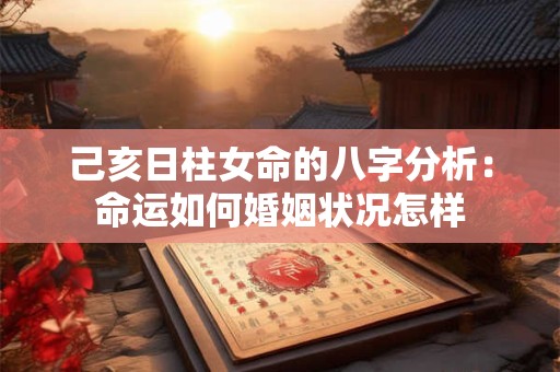 己亥日柱女命的八字分析：命运如何婚姻状况怎样