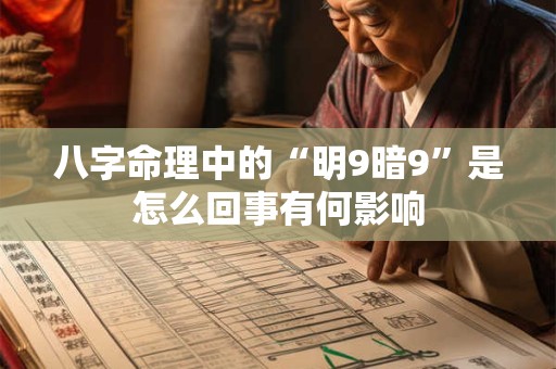 八字命理中的“明9暗9”是怎么回事有何影响