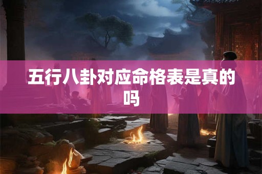 五行八卦对应命格表是真的吗
