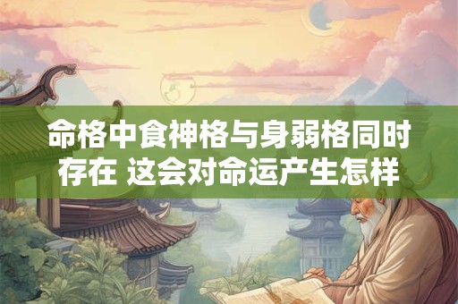 命格中食神格与身弱格同时存在 这会对命运产生怎样的影响呢