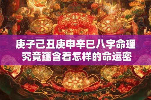 庚子己丑庚申辛巳八字命理 究竟蕴含着怎样的命运密码