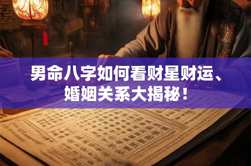 男命八字如何看财星财运、婚姻关系大揭秘！