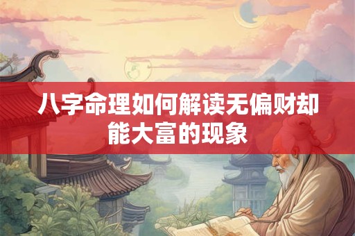 八字命理如何解读无偏财却能大富的现象