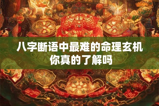 八字断语中最难的命理玄机 你真的了解吗