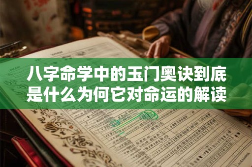 八字命学中的玉门奥诀到底是什么为何它对命运的解读如此精准