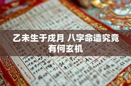 乙未生于戌月 八字命造究竟有何玄机
