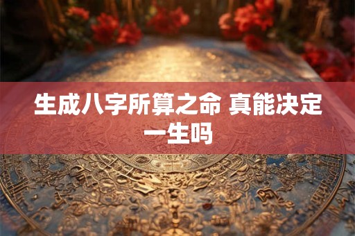 生成八字所算之命 真能决定一生吗