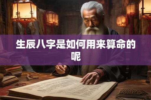 生辰八字是如何用来算命的呢