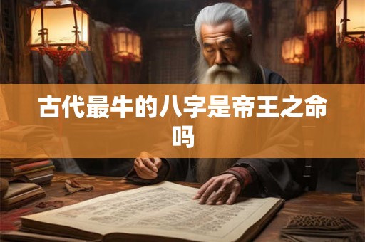 古代最牛的八字是帝王之命吗