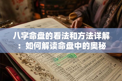 八字命盘的看法和方法详解：如何解读命盘中的奥秘