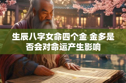 生辰八字女命四个金 金多是否会对命运产生影响