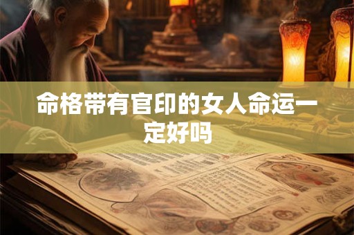 命格带有官印的女人命运一定好吗