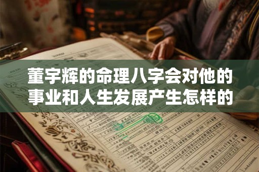 董宇辉的命理八字会对他的事业和人生发展产生怎样的影响呢