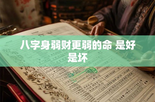 八字身弱财更弱的命 是好是坏