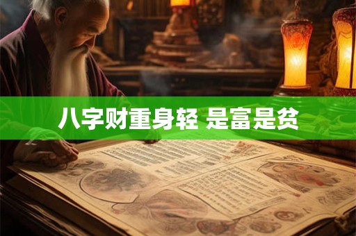 八字财重身轻 是富是贫