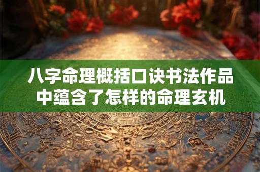 八字命理概括口诀书法作品中蕴含了怎样的命理玄机