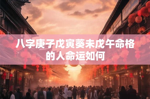 八字庚子戊寅葵未戊午命格的人命运如何