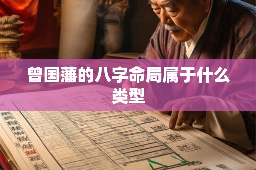 曾国藩的八字命局属于什么类型