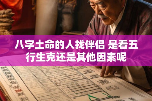 八字土命的人找伴侣 是看五行生克还是其他因素呢