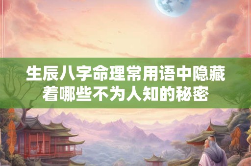 生辰八字命理常用语中隐藏着哪些不为人知的秘密