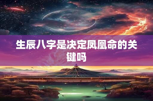 生辰八字是决定凤凰命的关键吗