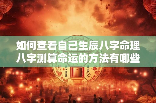 如何查看自己生辰八字命理八字测算命运的方法有哪些