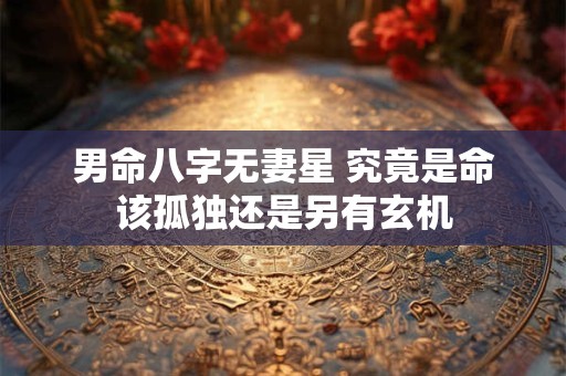 男命八字无妻星 究竟是命该孤独还是另有玄机