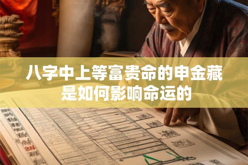 八字中上等富贵命的申金藏 是如何影响命运的