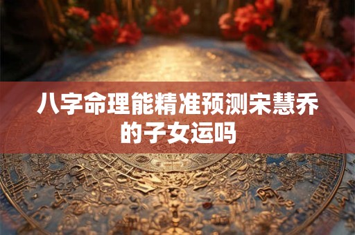 八字命理能精准预测宋慧乔的子女运吗
