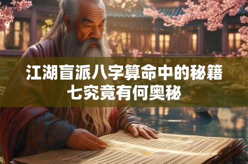 江湖盲派八字算命中的秘籍七究竟有何奥秘