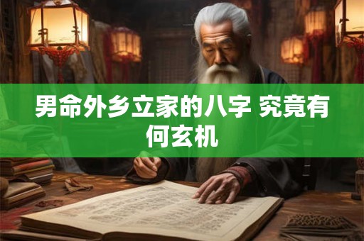 男命外乡立家的八字 究竟有何玄机