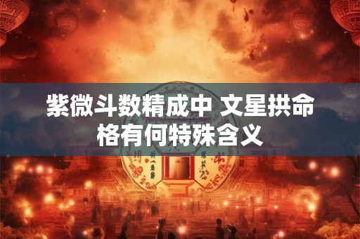 紫微斗数精成中 文星拱命格有何特殊含义