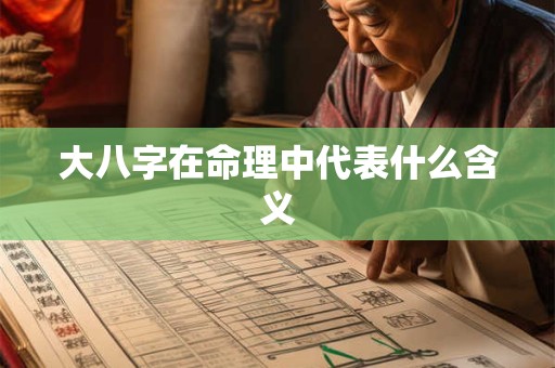 大八字在命理中代表什么含义
