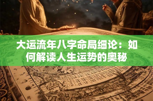 大运流年八字命局细论：如何解读人生运势的奥秘
