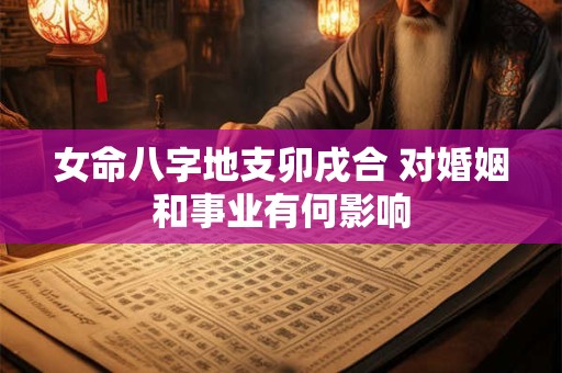女命八字地支卯戌合 对婚姻和事业有何影响
