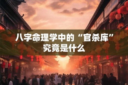 八字命理学中的“官杀库”究竟是什么