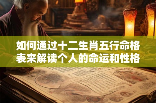 如何通过十二生肖五行命格表来解读个人的命运和性格特点