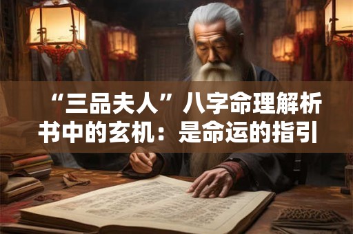 “三品夫人”八字命理解析书中的玄机：是命运的指引还是人为的解读