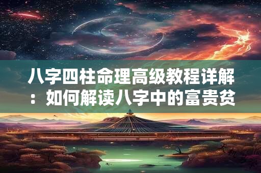 八字四柱命理高级教程详解：如何解读八字中的富贵贫贱、寿夭吉凶
