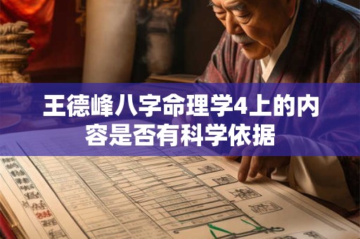 王德峰八字命理学4上的内容是否有科学依据